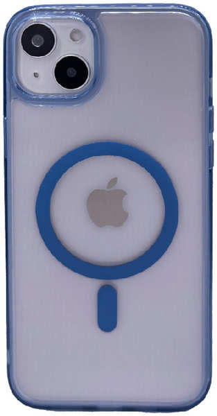 Apple Пластиковая накладка WIWU Crystal Case MagSafe для iPhone 14 Plus синий кант 9641486943