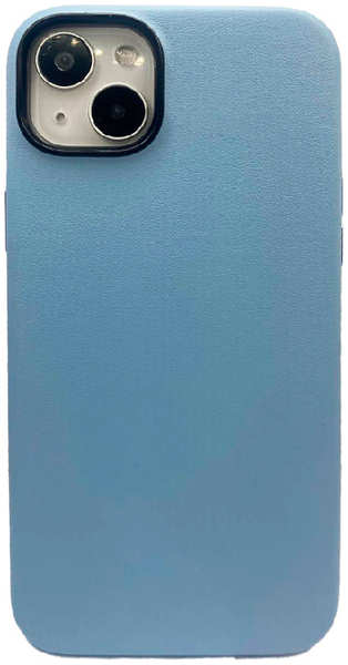 Apple Пластиковая накладка KZDOO Noble для iPhone 14 под кожу голубая