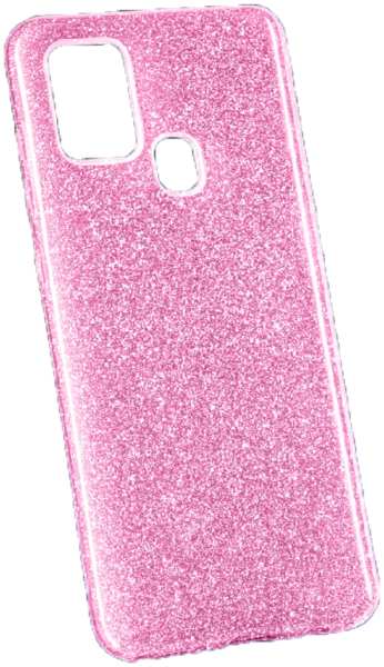 Силиконовая накладка с блестками для Samsung Galaxy S21 FE розовая Partner 9642511835