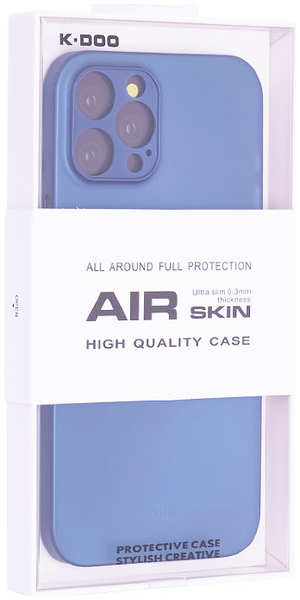 Apple Пластиковая накладка K-DOO NOBLE для iPhone 13 Pro голубая под кожу 9642517526