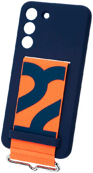 Силиконовая накладка для Samsung Galaxy S22 Silicone Cover with Strap синяя 9642519223