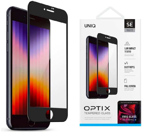 Apple Защитное стекло Uniq OPTIX VIVID CLEAR для iPhone SE (2020/2022) 9642550390