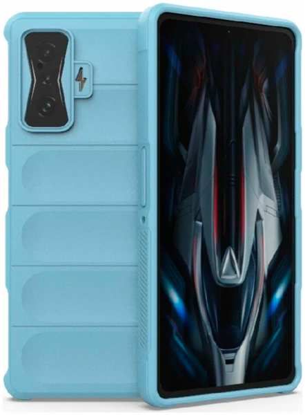 Силиконовая накладка для Xiaomi POCO F4 GT (SC) ярко-голубая 9642553348
