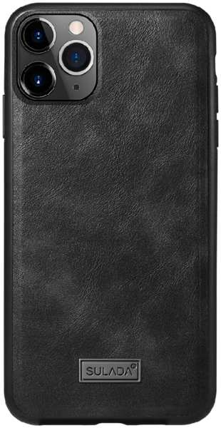 Apple Пластиковая накладка SULADA для iPhone 13 Pro черная под кожу