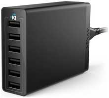 Сетевое зарядное устройство Anker PowerPort 6 USB 60W A2123 черное