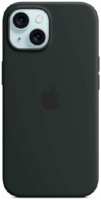 Apple Силиконовая накладка Silicone Case с MagSafe для iPhone 15 черная SZ