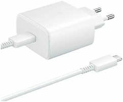 Сетевое зарядное устройство + кабель Type-C/Type-C Samsung (EP-T2510XBEGRU) USB-C 25W белое EAC
