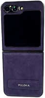 Пластиковая накладка PULOKA Classic для Samsung Galaxy Z Flip5 под кожу фиолетовая