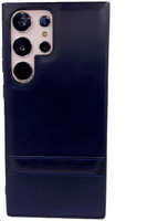 Пластиковая накладка PULOKA Classic для Samsung Galaxy S23 Ultra под кожу синяя