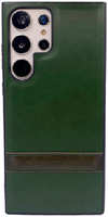 Пластиковая накладка PULOKA Classic для Samsung Galaxy S23 Ultra под кожу зеленая