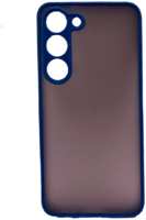 Пластиковая накладка NEW Skin для Samsung Galaxy S23 затемненная синий кант