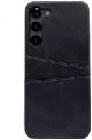 Кожанная накладка Juteni с картхолдером для Samsung Galaxy S23 Plus черная