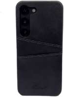 Кожанная накладка Juteni с картхолдером для Samsung Galaxy S23 черная