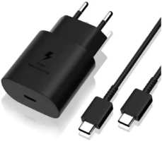 Сетевое зарядное устройство + кабель Type-C/Type-C Samsung (EP-TA800XBEGWW) 25W РСТ
