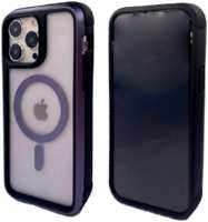 Apple Противоударная пластиковая накладка KZDOO MAG ARES MagSafe для iPhone 14 Pro фиолетовый кант
