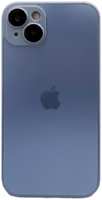 Apple Пластиковая накладка AG Glass case MagSafe для iPhone 14 Plus голубая