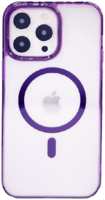 Apple Пластиковая накладка KEEPHONE PRO MagSafe для iPhone 14 Pro прозрачно-матовая фиолетовый кант