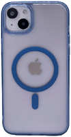 Apple Пластиковая накладка WIWU Crystal Case MagSafe для iPhone 14 Plus синий кант
