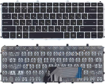 OEM Клавиатура для ноутбука HP Envy 4-1000 Envy 6-1000 черная с серебристой рамкой 965044440344676