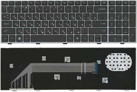 Клавиатура OEM для ноутбука HP ProBook 4540S 4545S черная с серой рамкой