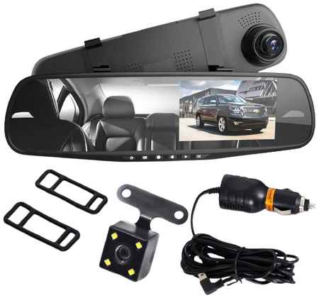 Зеркало-видеорегистратор с камерой заднего вида Vehicle Blackbox DVR, Full HD 1080 965044440813354
