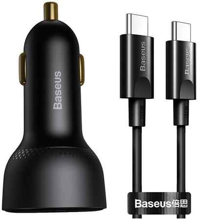 АЗУ BASEUS Superme Digital Display, USB+USB-C + Кабель Type-C-Type-C, 5A, черный 965044440983205