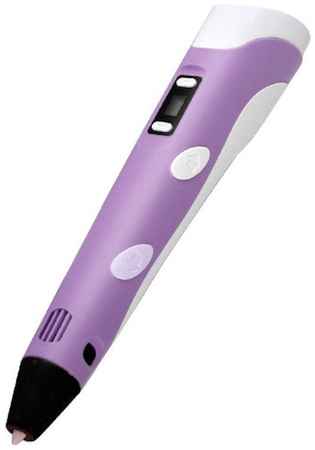 3D ручка Pen-2 для детей дисплей и набор пластика PLA (3 цвета, 9 метров), сиреневый 3DPEN-2 965044441190119