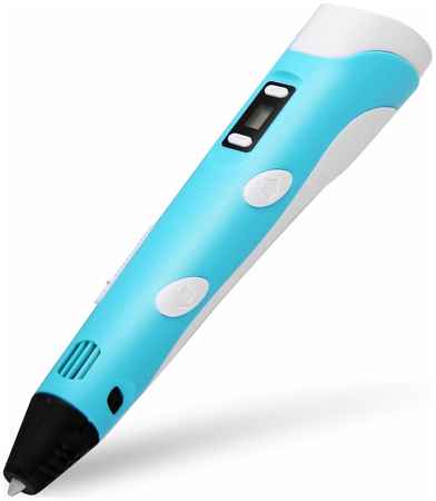 3D ручка Pen-2 для детей дисплей и набор пластика PLA (3 цвета, 9 метров), голубой 3DPEN-2 965044441190223