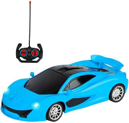 S+S Р/У машинка Ferrari на пульте управления цвет синий 1:18, 4 канала, свет 27MHz JB0402938 965044441190537