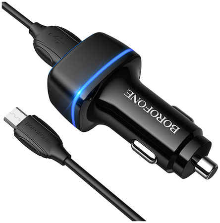 Зарядное устройство Borofone BZ14 Max + кабель USB - MicroUSB Black 6931474735942 965044441236358