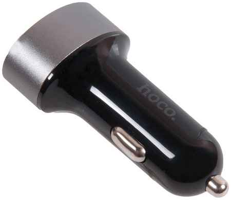 Автомобильная зарядка от прикуривателя HOCO z26, два порта USB, LED экран, 5V, 2.1A черная 965044441246117