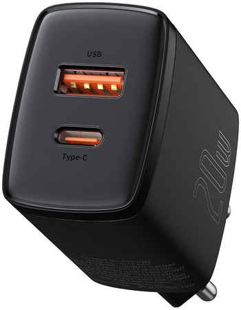 Baseus Сетевое зарядное устройство PD 3.0+QC 3.0 USB+USB Type-C Черное (CCXJ-B01) 965044441257529