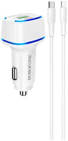 Зарядное устройство Borofone BZ14A Mercury USB кабель Type-C Lightning White 6931474740038 965044441286827