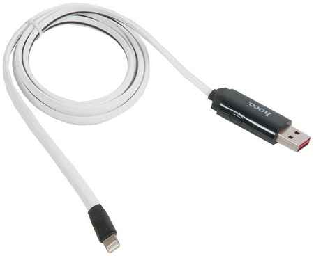 Кабель USB HOCO U29 LED displayed timing для Lightning, 2.0 A, длина 1.2 м, белый 965044441295236