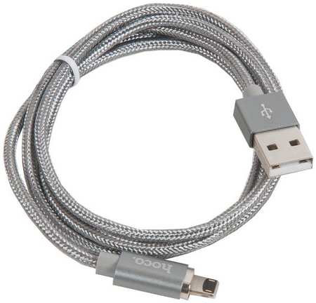 Кабель USB Hoco U40A Magnetic для Lightning, 2.0 A, длина 1.0 м, серый