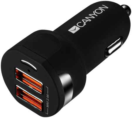 Двойное автомобильное зарядное USB-устройство Canyon CNE-CCA04B