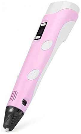 3DPEN-3 3D ручка для творчества (с трафаретами) Pink+набор пластика 10шт/StoreX24 965044441755325