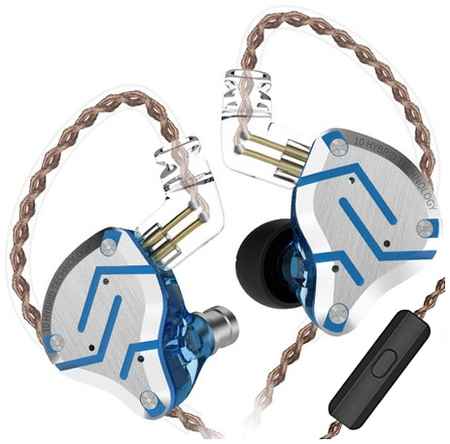 Наушники KZ ZS10 pro Glare blue с микрофоном 965044441991103