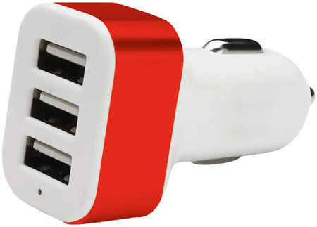 Автомобильное зарядное устройство Energy ET-21A, 3 USB, 2,1A, цвет - красный 965044442319370