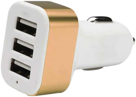 Автомобильное зарядное устройство Energy ET-21A, 3 USB, 2,1A, цвет - золотой