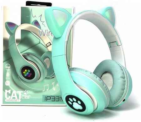 Cat Ear Беспроводные наушники детские с светящимися ушками кошки Green P33M 965044442325110
