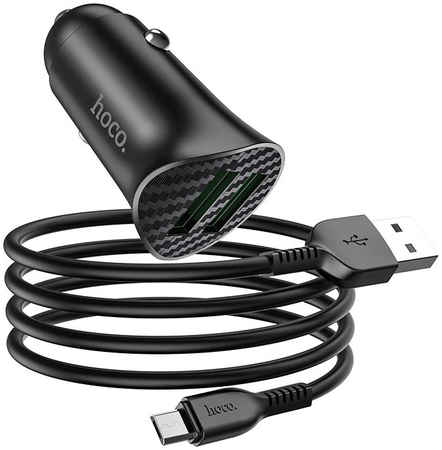 Автомобильное зарядное устройство QC 3.0 2xUSB с кабелем micro USB Hoco Z39 Farsighted 965044442376678