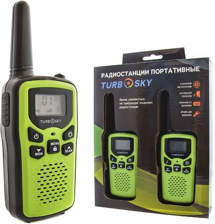 Портативная радиостанция Turbosky T25 зеленый, 2 шт 965044442427118