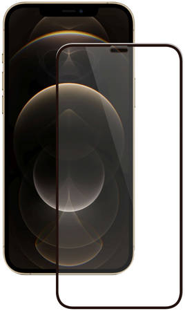 Защитное стекло 2,5D полноклеевое для Apple iPhone 12 Pro Max с черной рамкой Deppa 965044442427991