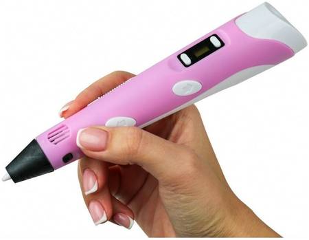 3D ручка Gadzhetsshop с ЖК экраном + розетка EU + пластик 3 цвета + подставка (розовый) gt-500 965044442892589