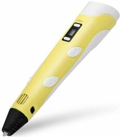 Gadzhetsshop 3D ручка с ЖК экраном + розетка EU + пластик 3 цвета + подставка (желтый) gt-500 965044442892981