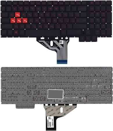 OEM Клавиатура для ноутбука HP Omen 15-CE черная с красной подсветкой Omen15-CE