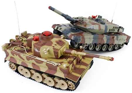 Радиоуправляемый танковый бой Huan Qi Tiger vs Abrams, масштаб 1:24, 27Mhz vs 40Mh, HQ558N 965044443158218