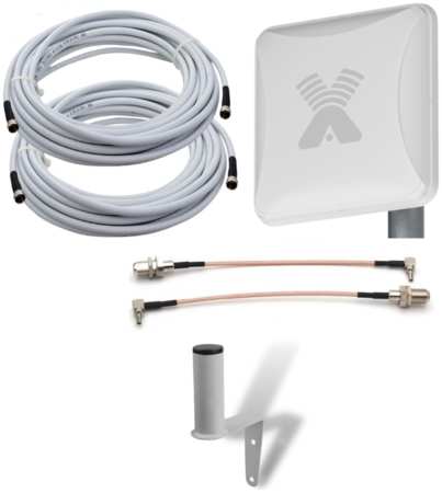 Antex Антенна 3G/ 4G Petra BB MIMO 2*2 15f для усиления сигнала интернет +кабель+пигтейлы CRC9-F