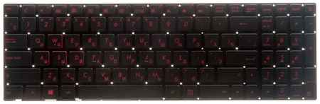 Клавиатура для ноутбука Rocknparts Asus ROG GL552VW черная, с красной подсветкой 0KN0-RZ1RU13